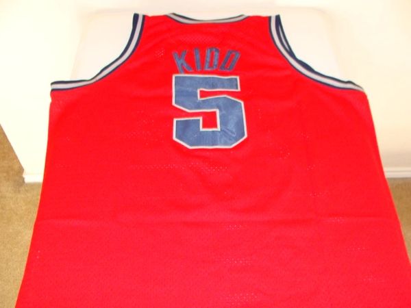 #5 JASON KIDD New Jersey Nets NBA Guard Red Throwback Jersey