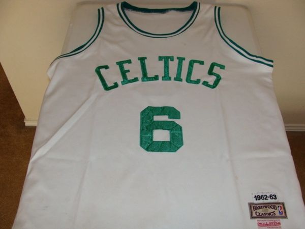 #6 BILL RUSSELL Boston Celtics NBA Center White Throwback Jersey