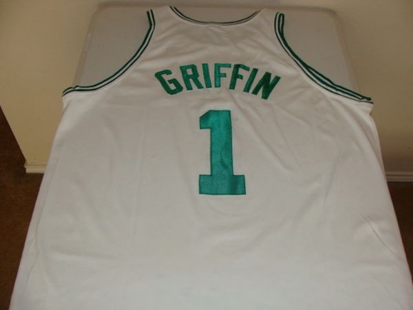 #1 GRIFFIN? Boston Celtics NBA White Team Jersey
