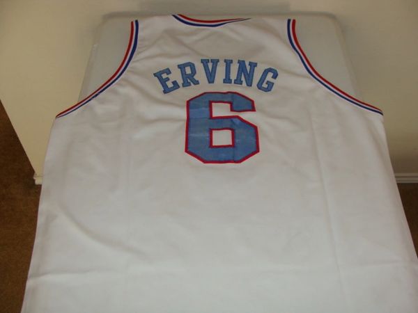 6 JULIUS ERVING (Dr. J) Philadelphia 76ers NBA Forward 1976-1987 Blue Throwback  Jersey.