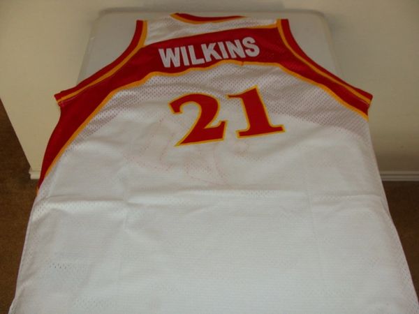 #21 DOMINIQUE WILKINS Atlanta Hawks NBA Forward White/Red Throwback Jersey