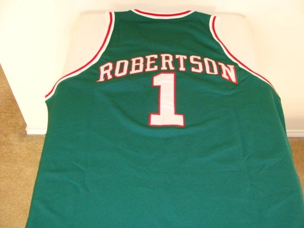 #1 OSCAR ROBERTSON Milwaukee Bucks NBA Guard Green M&N Throwback Jersey