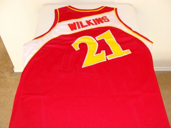 #21 DOMINIQUE WILKINS Atlanta Hawks NBA Forward Red/White Throwback Jersey