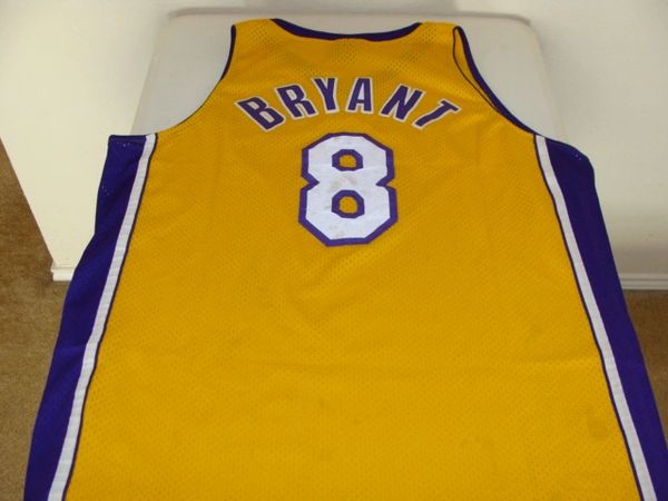 #8 KOBE BRYANT Los Angeles Lakers NBA Guard Gold Nike Throwback Jersey