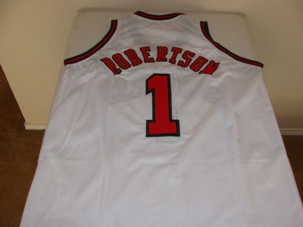 #1 OSCAR ROBERTSON Milwaukee Bucks NBA Guard White Throwback Jersey