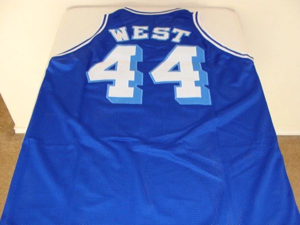 #44 JERRY WEST Los Angeles Lakers NBA Guard Blue AU Throwback Jersey