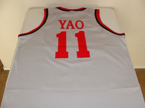 #11 YAO MING Houston Rockets NBA Center Grey Throwback Jersey