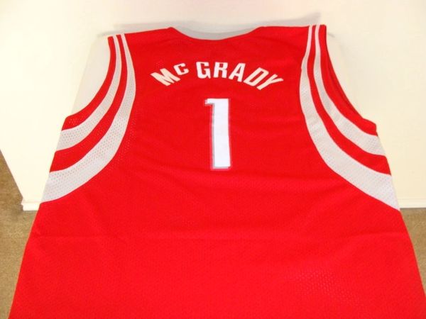 #1 TRACY McGRADY Houston Rockets NBA SG/SF Red Throwback Jersey