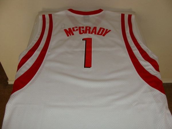 1 TRACY McGRADY Houston Rockets NBA SG/SF White Throwback Jersey