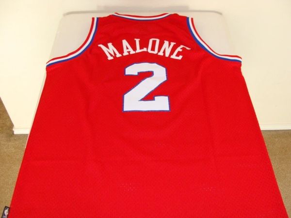 #2 MOSES MALONE Philadelphia 76ers NBA Center Red Throwback Jersey