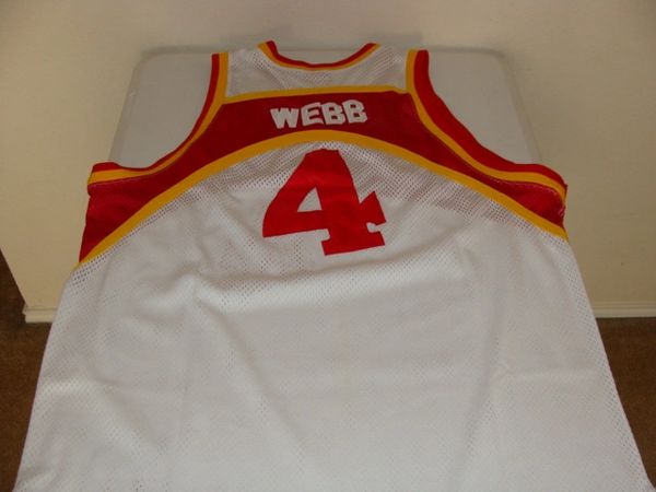 #4 SPUD WEBB Atlanta Hawks NBA Guard White Throwback Jersey