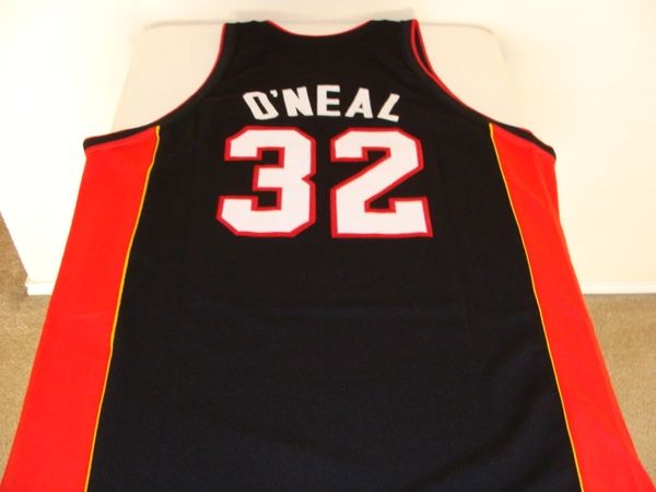 #32 SHAQUILLE O'NEAL Miami Heat NBA Center Black M&N Throwback Jersey ...