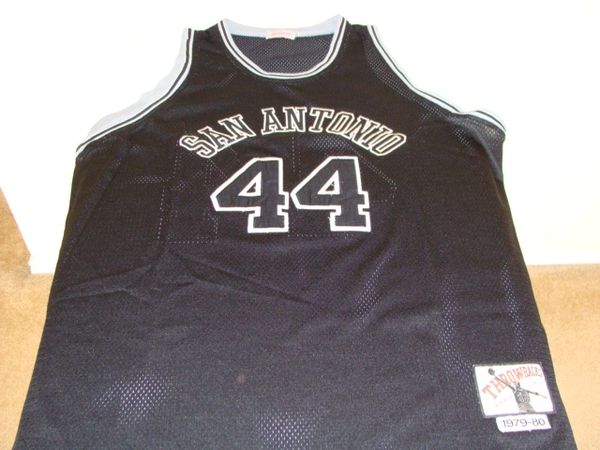 #44 GEORGE GERVIN San Antonio Spurs NBA G/F Black TBE Throwback Jersey