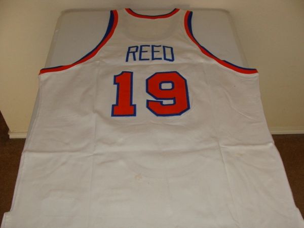 #19 WILLIS REED New York Knicks NBA Center White Throwback Jersey