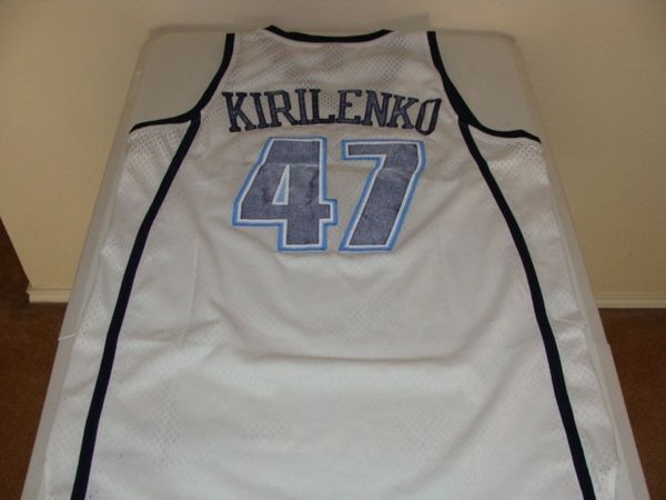 #47 ANDREI KIRILENKO Utah Jazz NBA Forward White Throwback Jersey