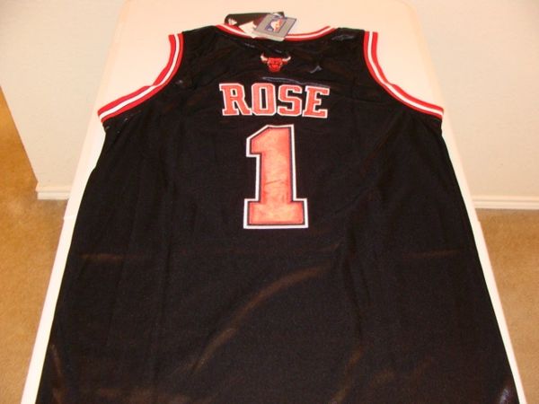 1 DERRICK ROSE Chicago Bulls NBA Guard Black Throwback Jersey Lone Star Throwbacks