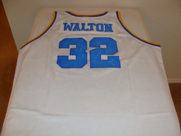 #32 BILL WALTON UCLA Bruins NCAA Center White Throwback Jersey