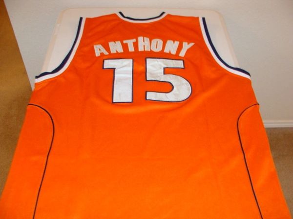 #15 CARMELO ANTHONY Syracuse Orangemen NCAA Forward Orange Throwback Jersey