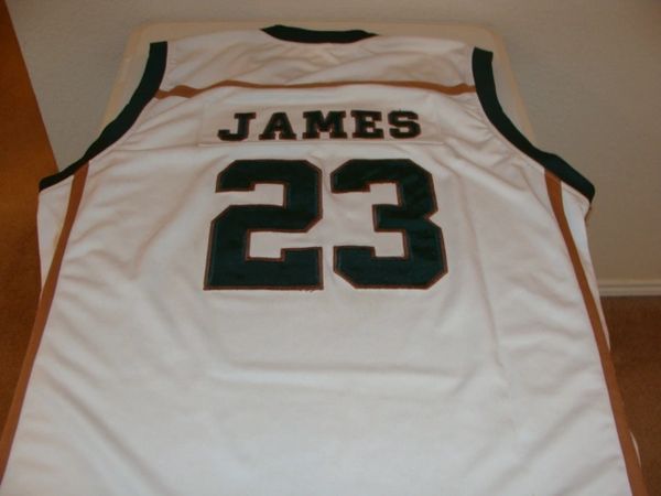 #23 LeBRON JAMES St. Vincent-St. Mary H.S. Irish Forward White Throwback Jersey