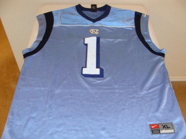 #1 NORTH CAROLINA Tarheels NCAA Basketball Blue Throwback Team Jersey