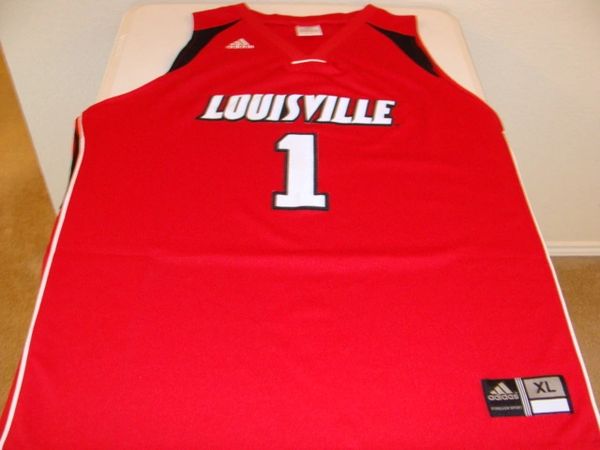 1 LOUISVILLE Cardinals NCAA Basketball Red Throwback Team Jersey