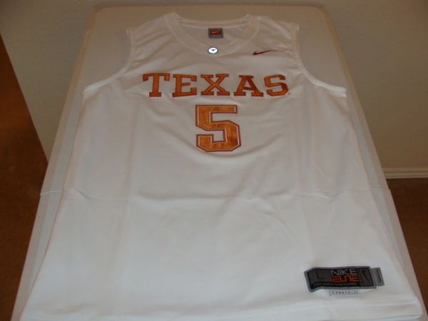 #5 TEXAS Longhorns NCAA Basketball White Throwback Team Jersey