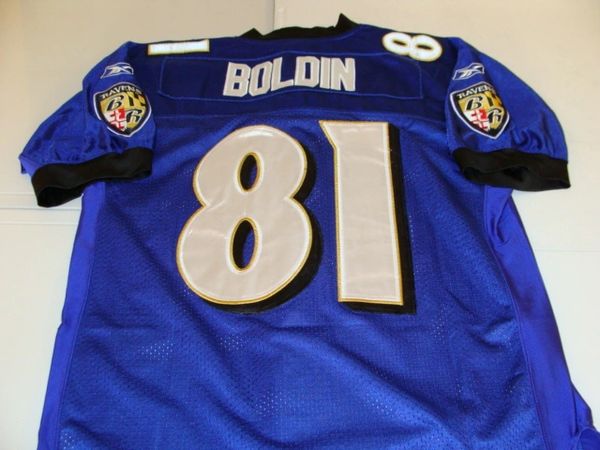 81 ANQUAN BOLDIN Baltimore Ravens NFL WR Purple Throwback Jersey