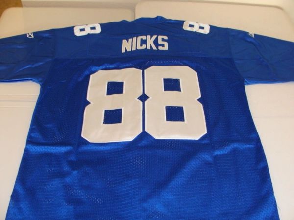 88 HAKEEM NICKS New York Giants NFL WR Blue Throwback Jersey