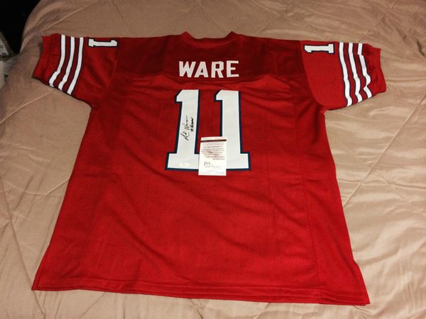 #11 ANDRE WARE Houston Cougars NCAA QB Red Throwback Jersey AUTOGRAPHED