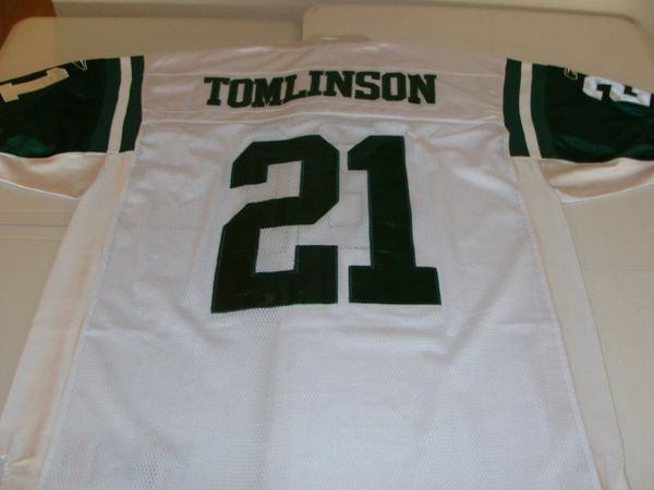 21 LaDAINIAN TOMLINSON New York Jets NFL RB White Throwback Jersey