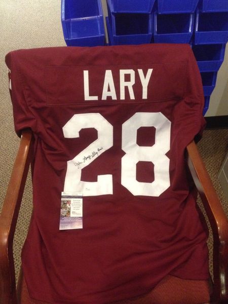 #28 YALE LARY Texas A&M Aggies NCAA DB/P Red Throwback Jersey AUTOGRAPHED