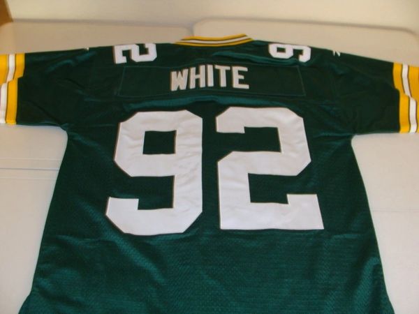 Jerseyrama Reggie White Unsigned Custom Green Bay Green Sewn New Football Jersey Size S, M,L,XL,2XL,3XL