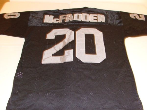 20 DARREN McFADDEN Oakland Raiders NFL RB Black Throwback Jersey