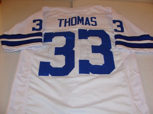 #33 DUANE THOMAS Dallas Cowboys NFL RB White Throwback Jersey