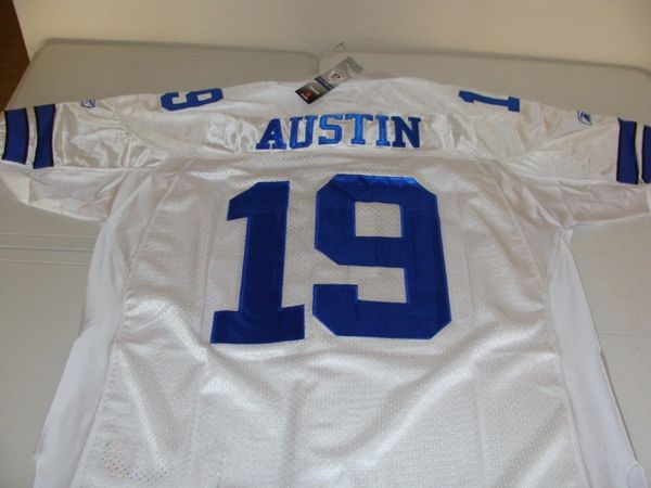 Nike Men NFL Jersey Dallas Cowboys Off White Royal Blue Austin #19