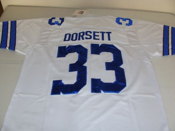 #33 TONY DORSETT Dallas Cowboys NFL RB White Mint Throwback Jersey