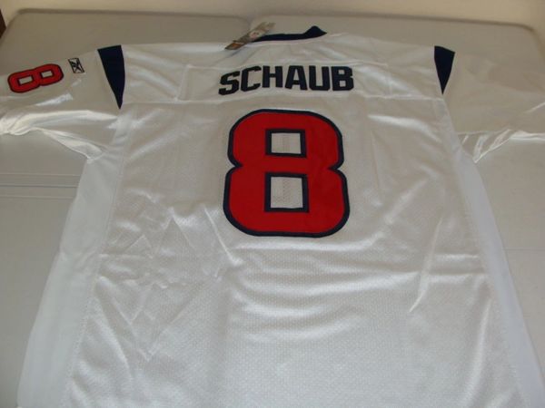 #8 MATT SCHAUB Houston Texans NFL QB White Mint Throwback Jersey