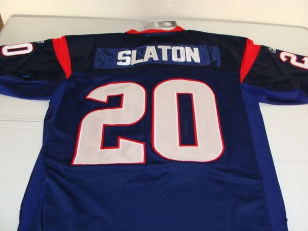 #20 STEVE SLATON Houston Texans NFL RB Blue Mint Throwback Jersey