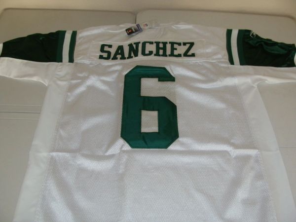 6 MARK SANCHEZ New York Jets NFL QB Green Throwback Jersey