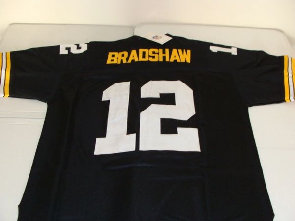 12 TERRY BRADSHAW Pittsburgh Steelers NFL QB Black Mint Throwback