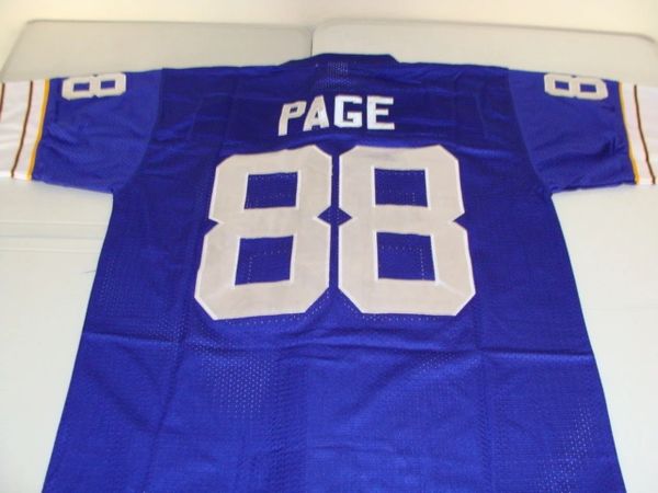 88 ALAN PAGE Minnesota Vikings NFL DT Purple Mint Throwback Jersey