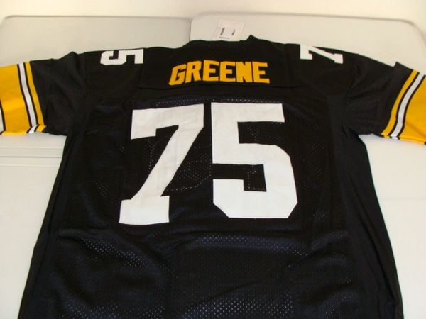 Pittsburgh Steelers #75 Jersey Joe Greene Black Throwback