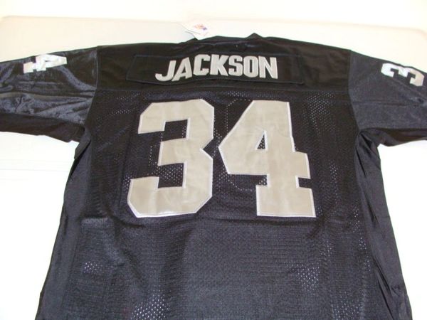 New Bo Jackson #34 Las Vegas Raiders Game Throwback Men's Jersey Black  SIZE 48