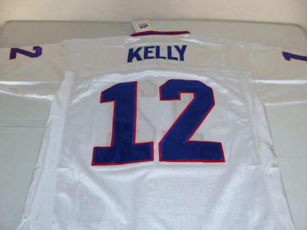 Mens Buffalo Bills Jim Kelly Mitchell & Ness White Super Bowl XXV