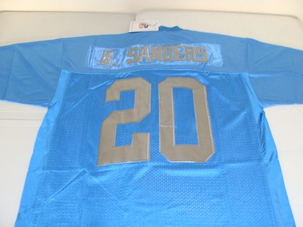 20 BARRY SANDERS Detroit Lions NFL RB Blue Mint Throwback Jersey