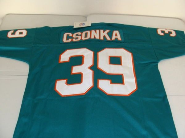 Larry Csonka Miami Dolphins Autographed Mitchell & Ness Throwback