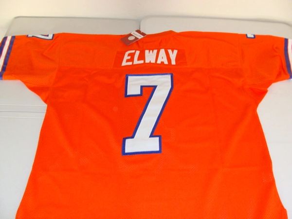 Men's Mitchell & Ness John Elway Orange Denver Broncos Legacy Replica Jersey