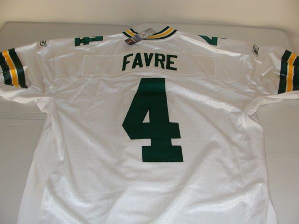 #4 BRETT FAVRE Green Bay Packers NFL QB White Mint Throwback Jersey ...