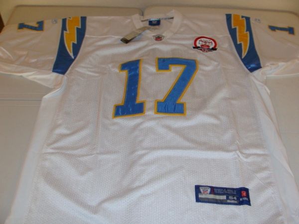 #17 PHILIP RIVERS San Diego Chargers NFL QB White Mint Throwback Jersey