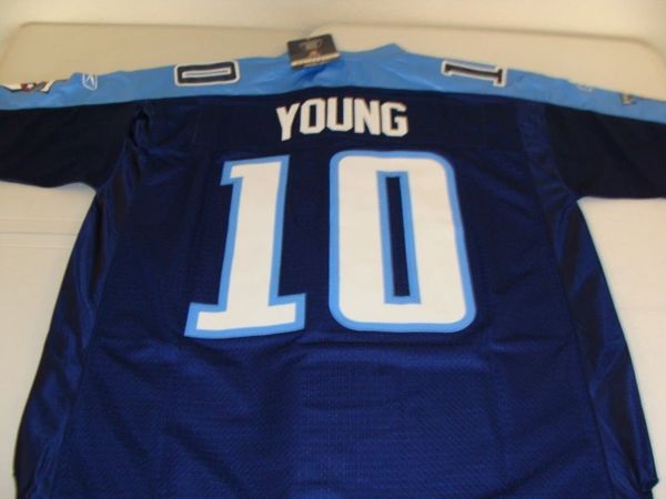 10 VINCE YOUNG Tennessee Titans NFL QB Red Throwback Jersey